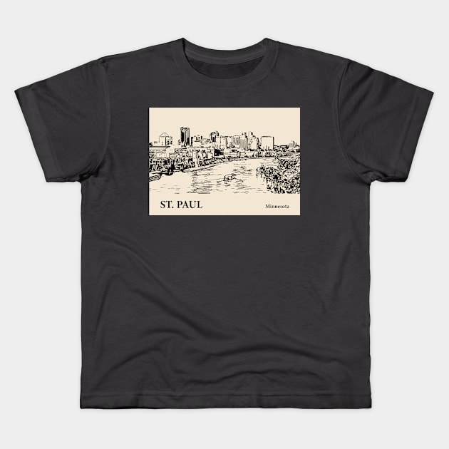 St. Paul - Minnesota Kids T-Shirt by Lakeric